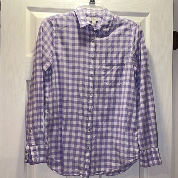 ✨J Crew Factory Gingham classic button-down shirt - Picture 2 of 6